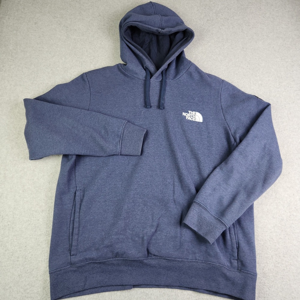 The North Face Hoodie Mens XL Navy Blue‎ Fleece Lined Tested & Proven Graphic